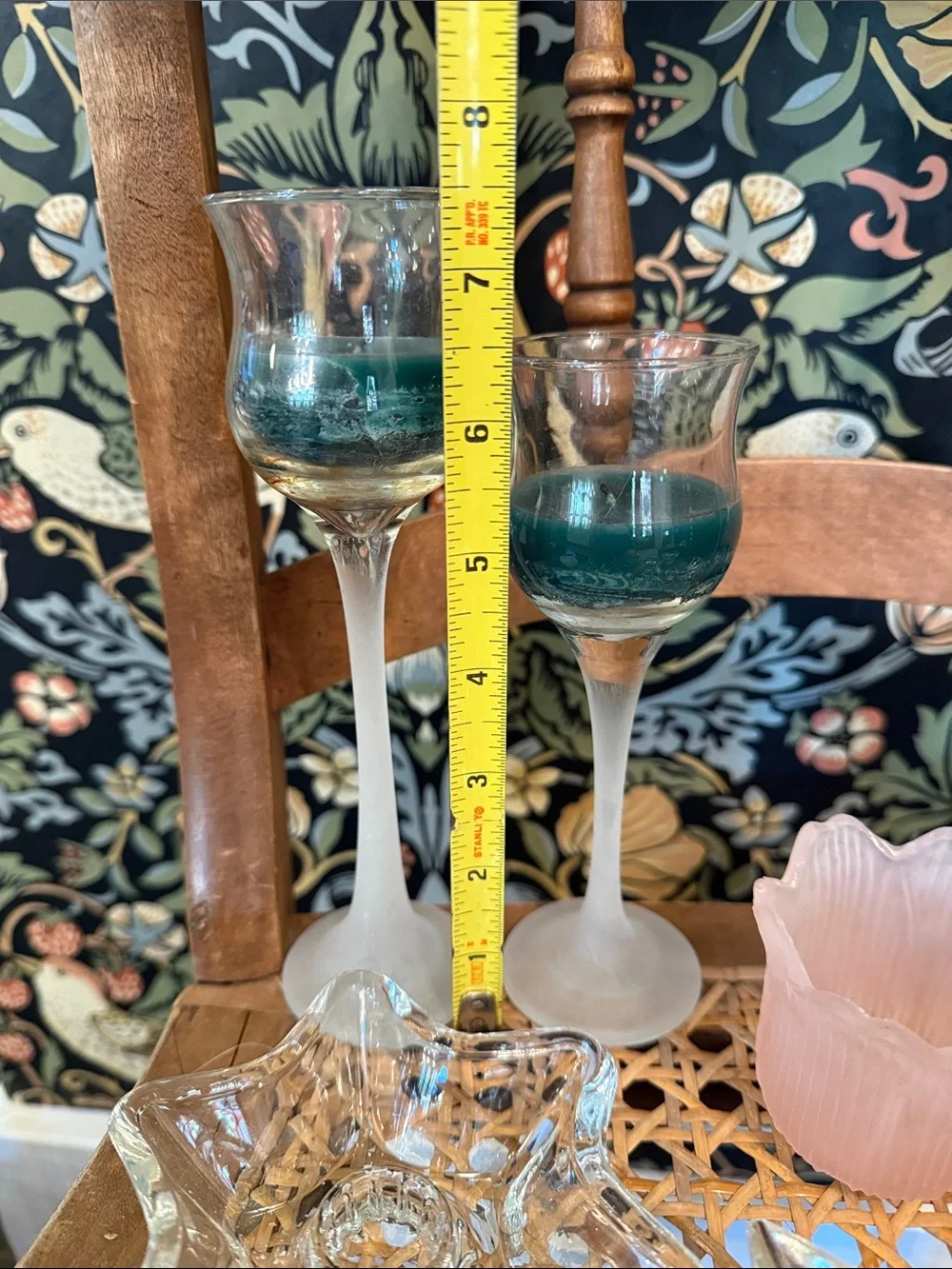Vignette of 11 Vintage Candle Holders, Fostoria, Party Lite, KIG, Hazel Atlas